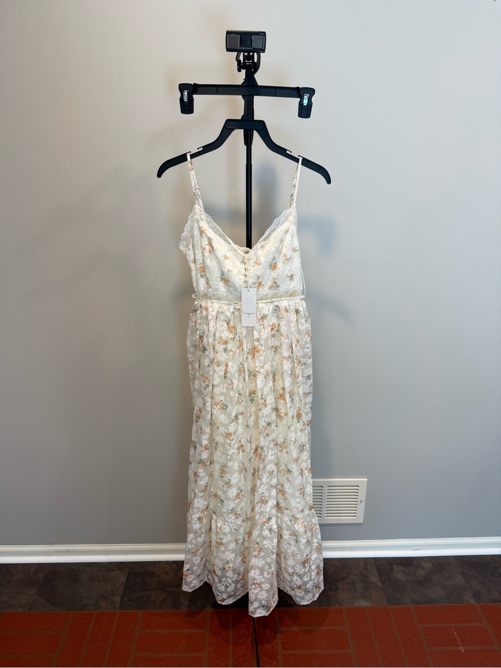 Altar'd State Cream Floral Lace-Trim Maxi Dress - Picture 5 of 7